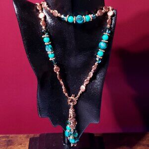 Bohemian Handmade Copper & Bead Necklace